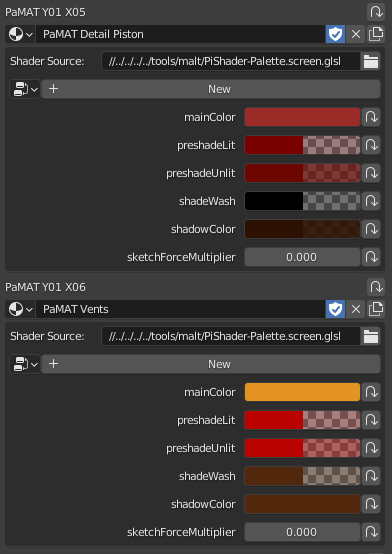 Material Storage in World Parameters