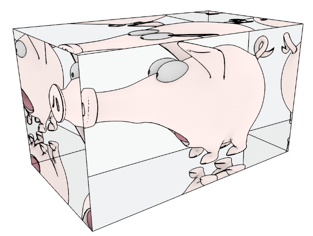 Pig in an ice cube